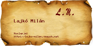 Lajkó Milán névjegykártya